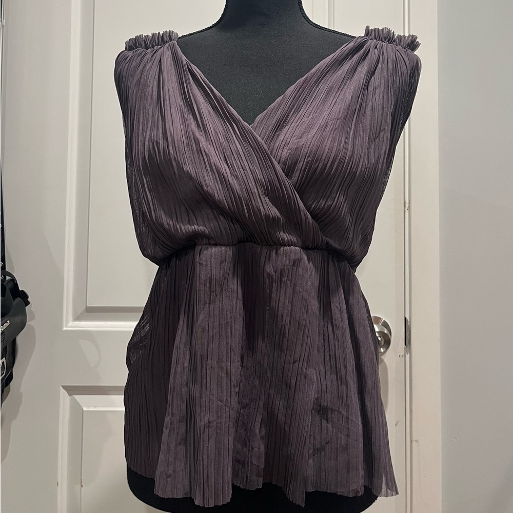 Deletta Pleated Mauve Blouse